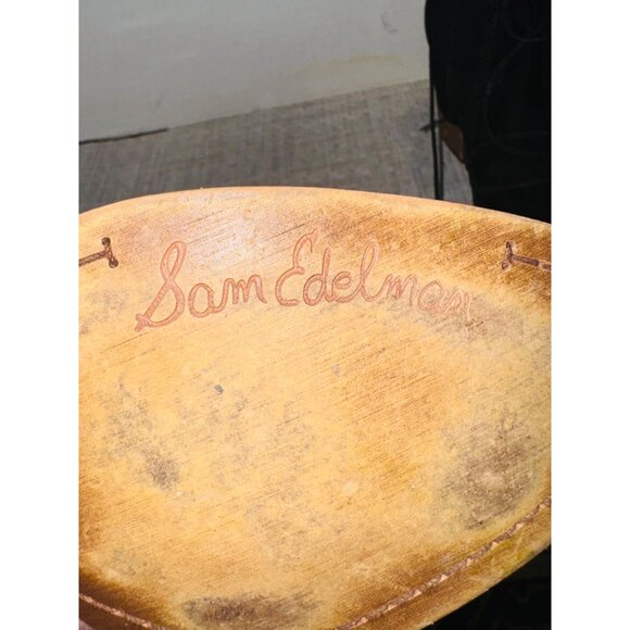 Sam Edelman Millard Lace-Up Boots Black Suede Block Heel Bootie 10 Boho Cottage - Picture 12 of 14